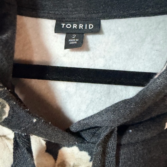 Torrid Black Floral Hoodie - Picture 3 of 4